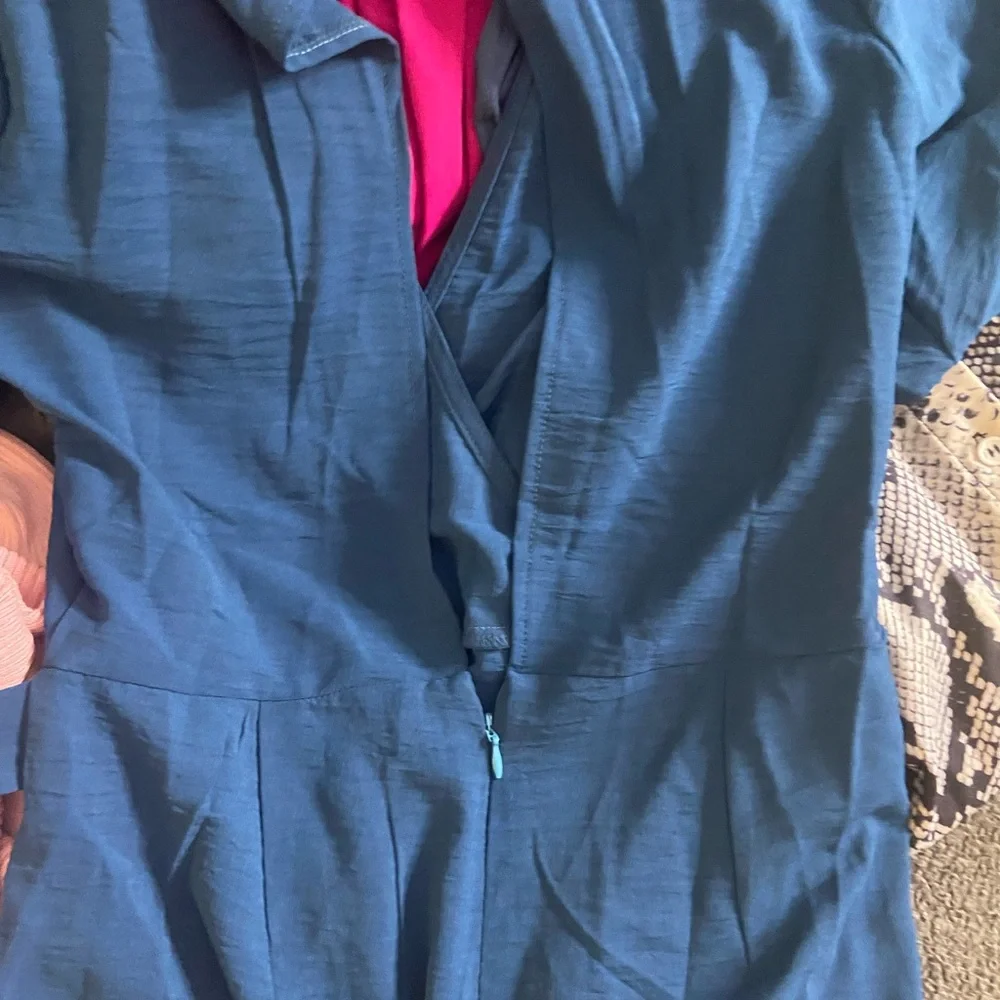 Dark blue navy wrap romper - Picture 5 of 8